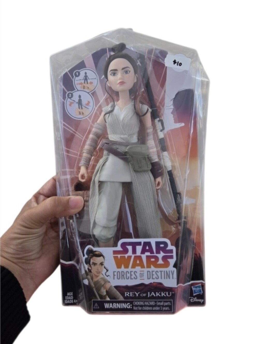 Hasbro Star Wars Forces of Destiny Rey of Jakku Adventure Fjigure Damaged Box